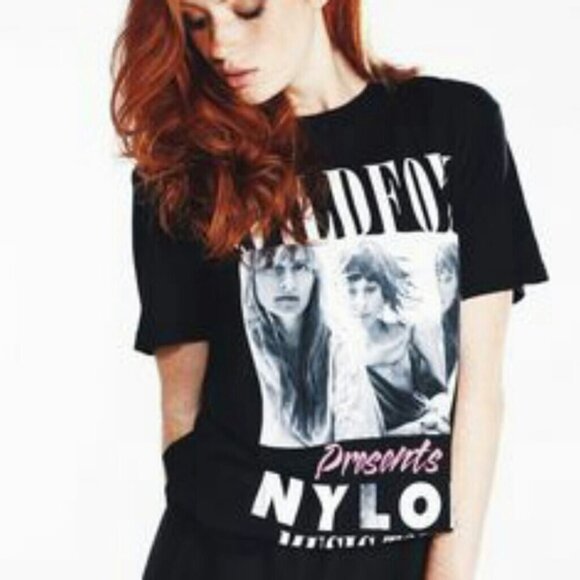 NEW Wildfox Nylon Music Tour Graphic Tee Band T Shirt XL - Picture 2 of 4